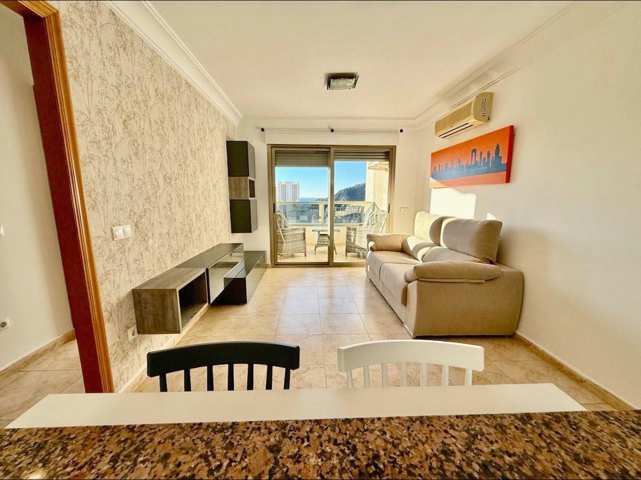 Sala d'estar de Apartament en venda en Villajoyosa / La Vila Joiosa amb Aire condicionat, Calefacció i Terrassa