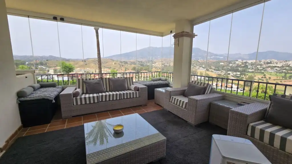 Terrasse von Wohnungen zum Verkauf in Mijas mit Klimaanlage, Terrasse und Schwimmbad