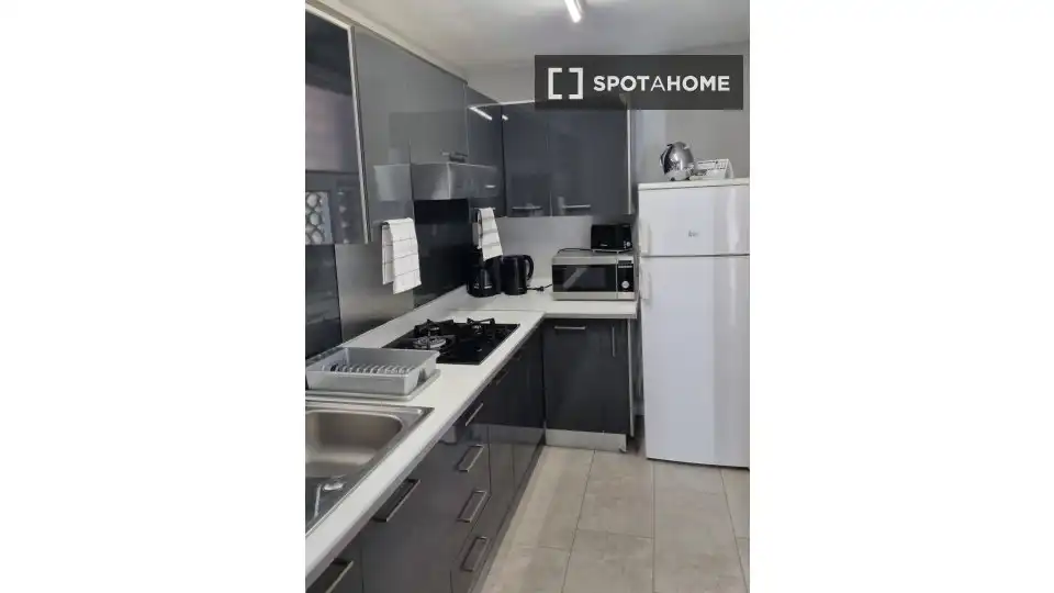Cuina de Apartament per a compartir en Alicante / Alacant amb Aire condicionat, Terrassa i Moblat