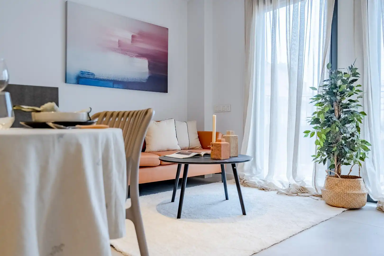 Sala de estar de Piso de alquiler en Barcelona con Aire acondicionado, Calefacción y Parquet