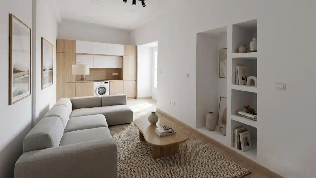 Sala de estar de Piso en venta en Torrelavega  con Parquet y Terraza