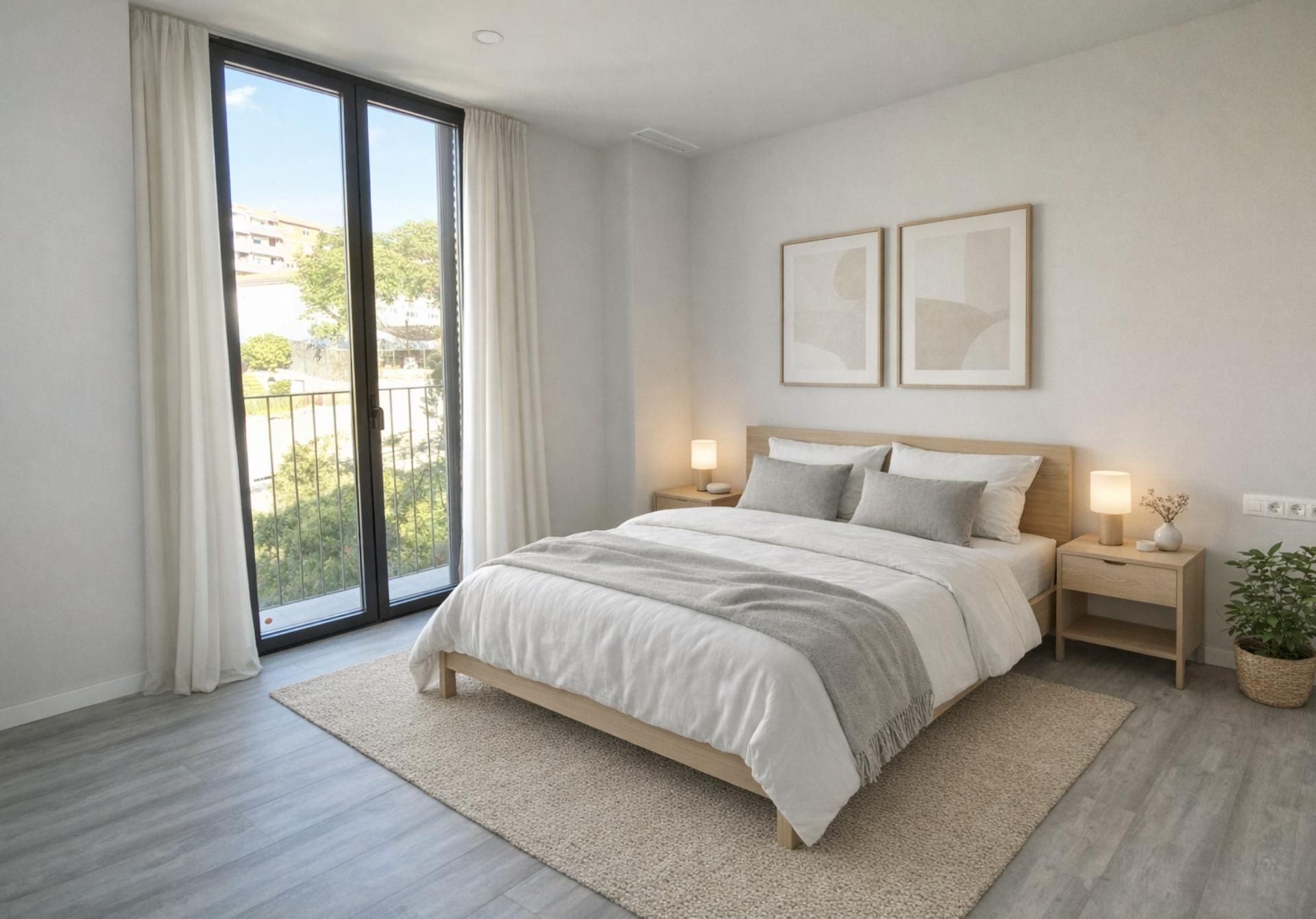 Schlafzimmer von Dachboden zum verkauf in Montgat mit Klimaanlage, Parkett und Terrasse