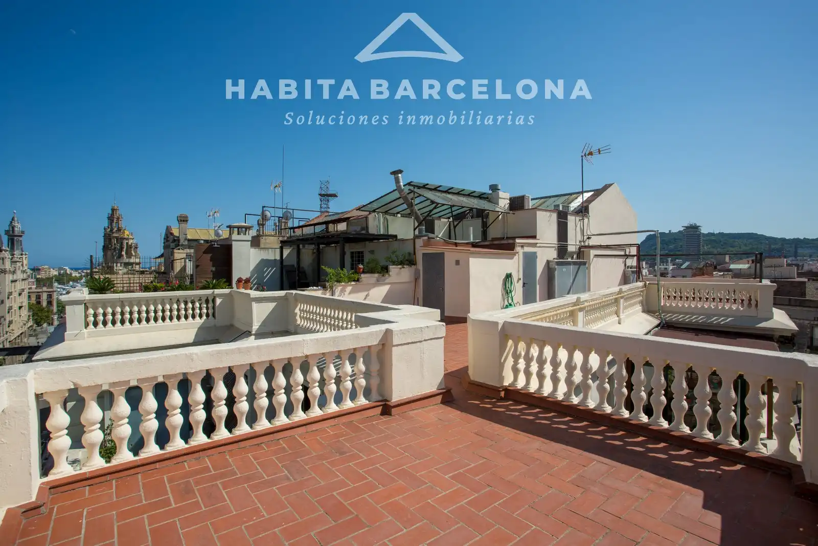 Terraza de Piso de alquiler en Barcelona con Aire acondicionado, Calefacción y Parquet