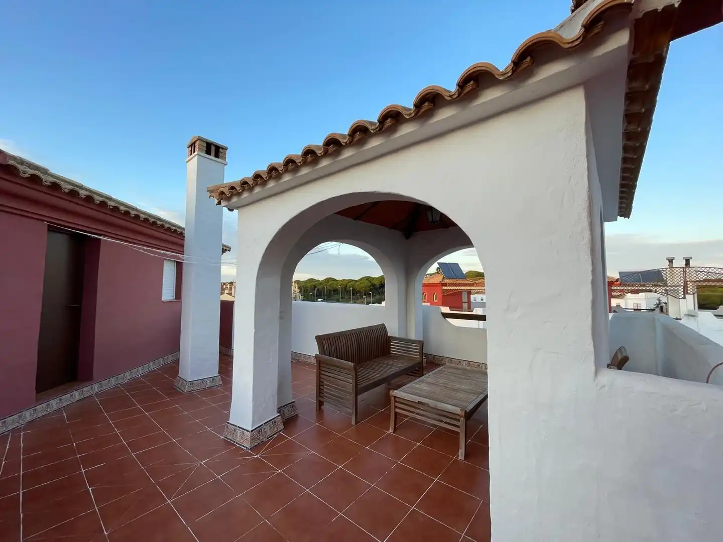Terraza de Casa o chalet de alquiler en El Portil con Piscina comunitaria