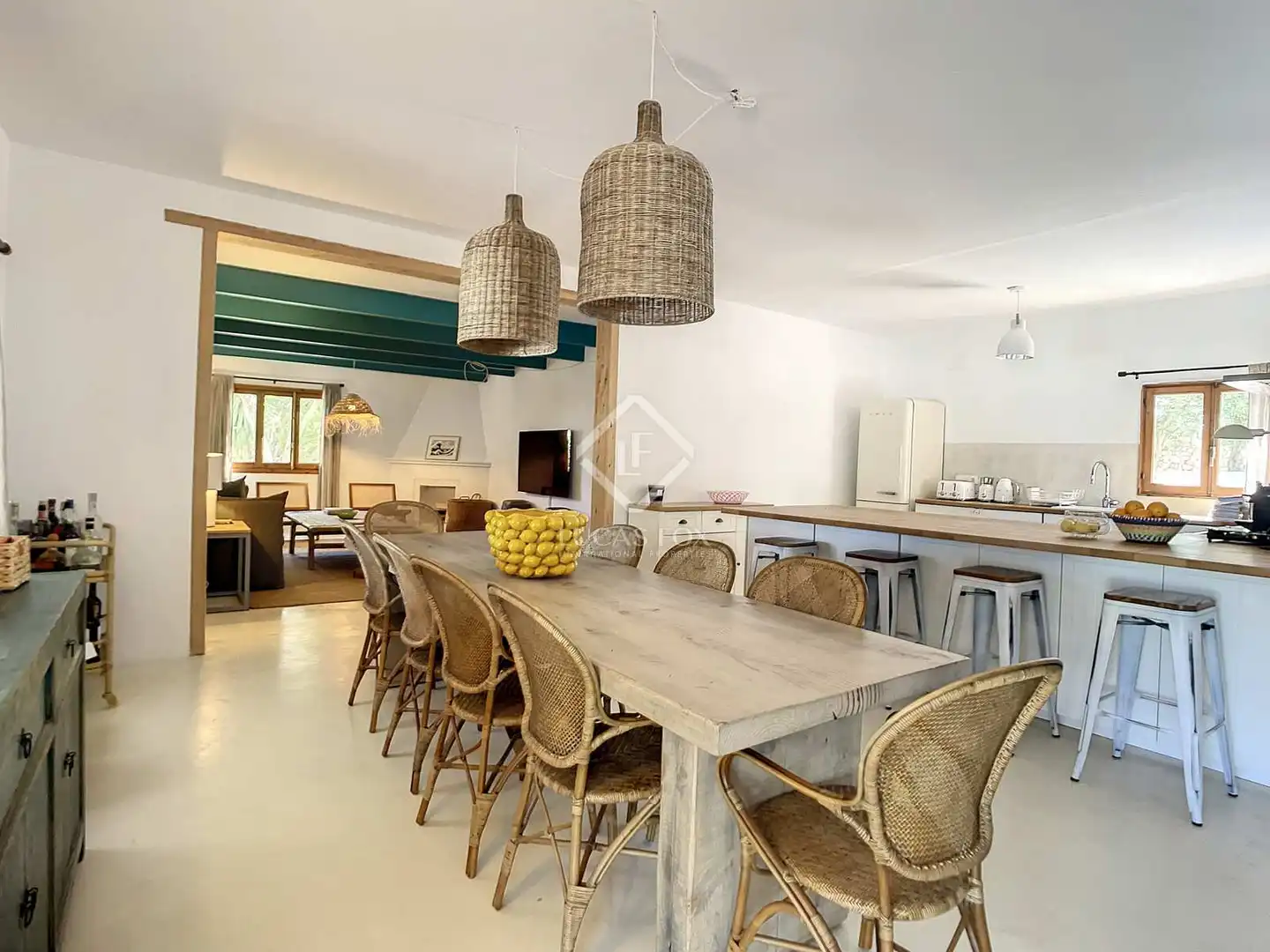 Esszimmer von Haus oder Chalet zur Miete in Alaior mit Klimaanlage, Heizung und Privatgarten