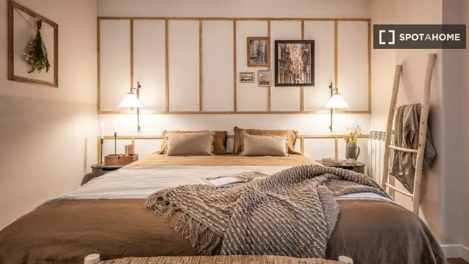 Habitación de Apartamento para compartir en Madrid con Aire acondicionado, Terraza y Amueblado