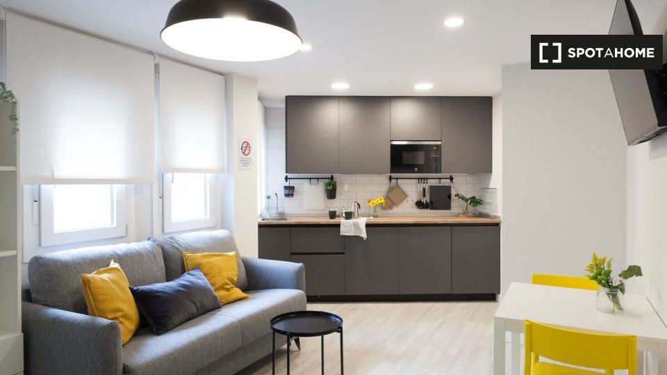 Kitchen of Flat to rent in  Madrid Capital  with Air Conditioner, Heating and Furnished
