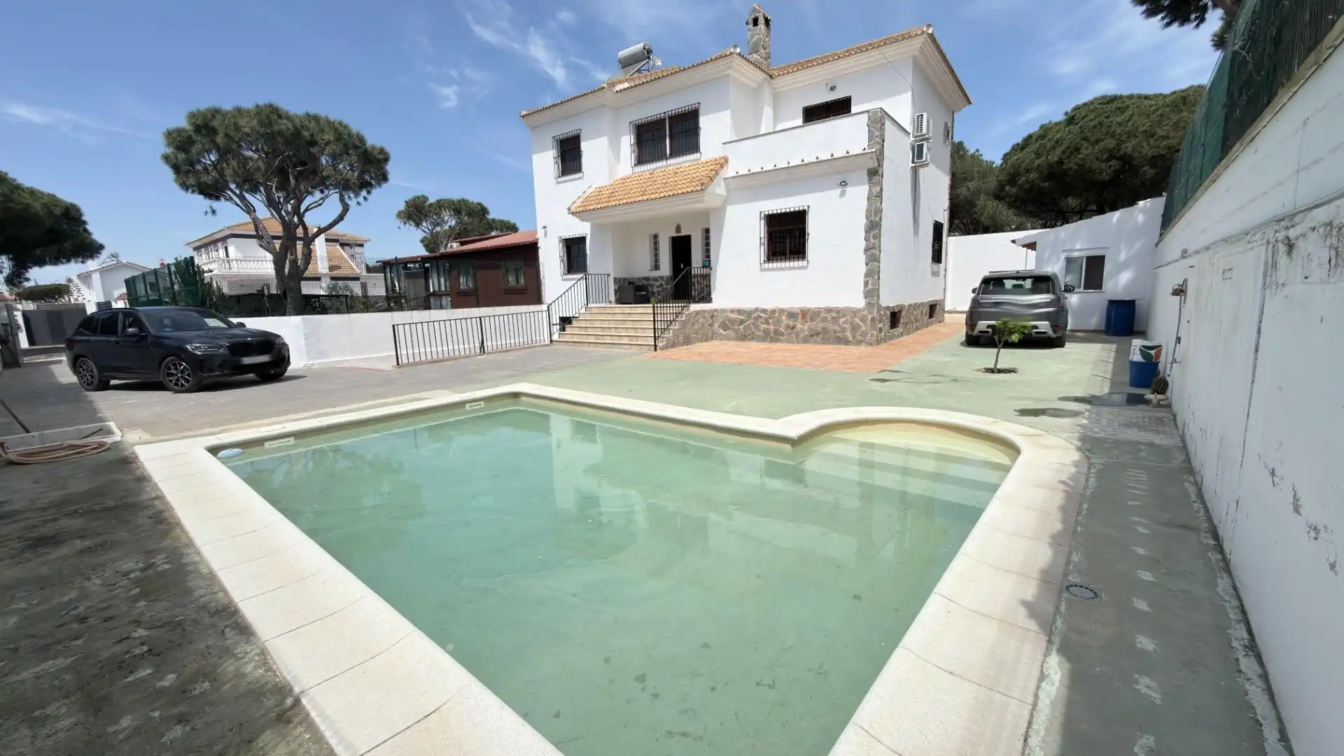 Exterior view of Detached homes for sale in Mazagón  with Air Conditioner, Storage room and Swimming Pool