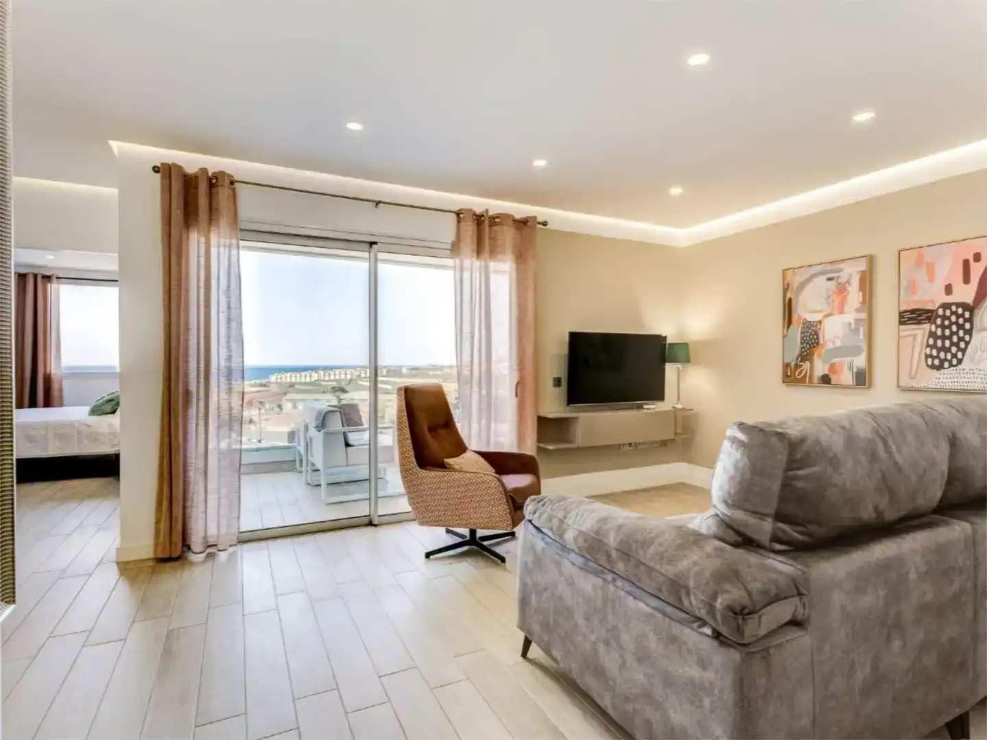 Sala d'estar de Apartament en venda en Adeje amb Aire condicionat, Piscina i Balcó