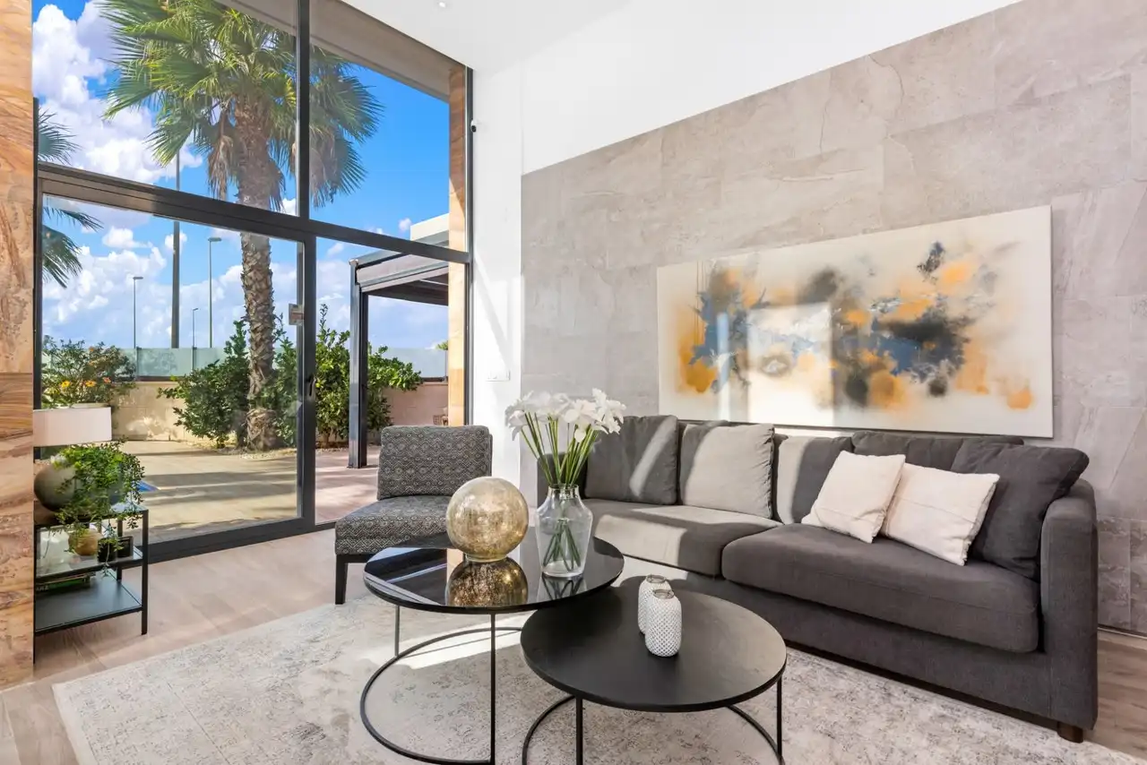 Sala d'estar de Casa o xalet en venda en Rojales amb Aire condicionat, Jardí privat i Terrassa