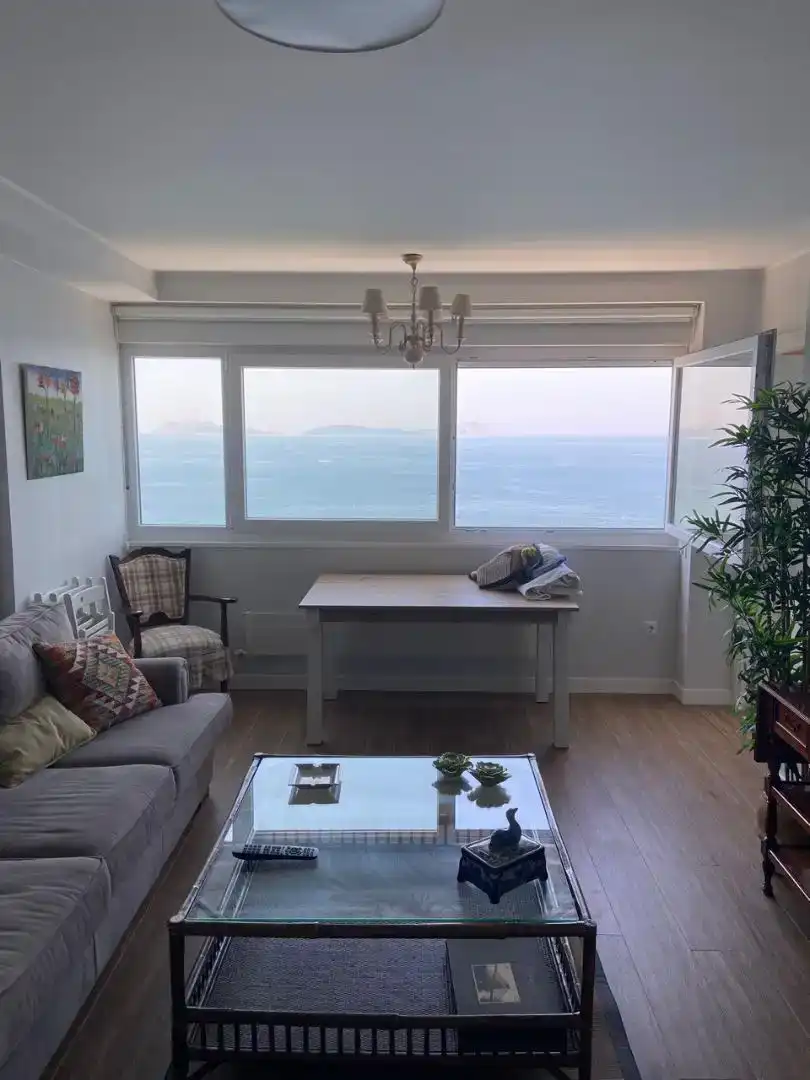 Wohnzimmer von Wohnung zur Miete in Vigo  mit Privatgarten, Parkett und Möbliert