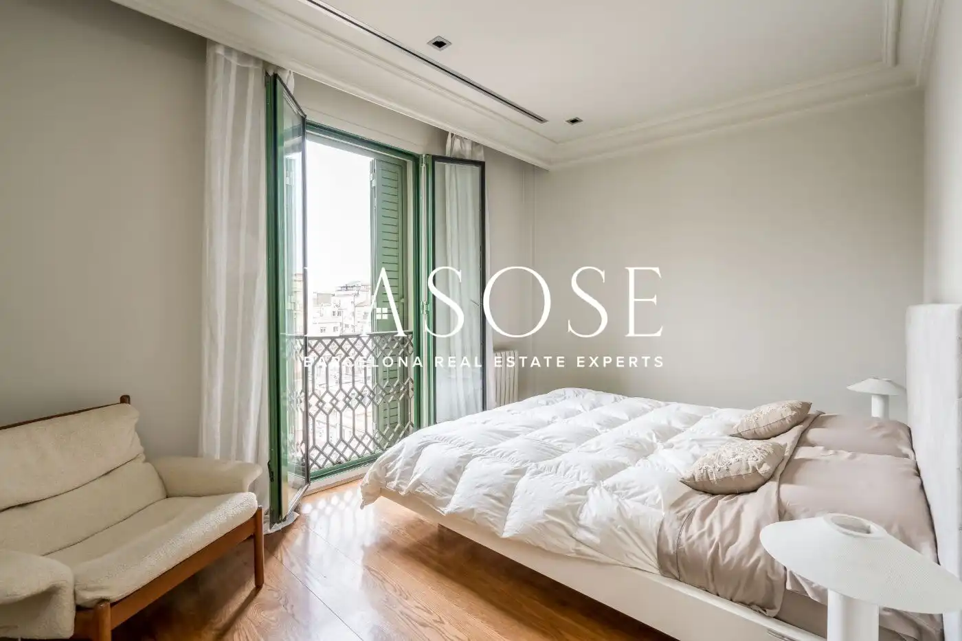 Schlafzimmer von Wohnung zur Miete in Barcelona mit Klimaanlage, Heizung und Parkett