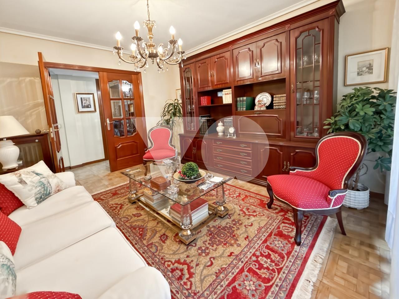 Living room of Flat for sale in  Madrid Capital  with Heating, Parquet flooring and Terrace