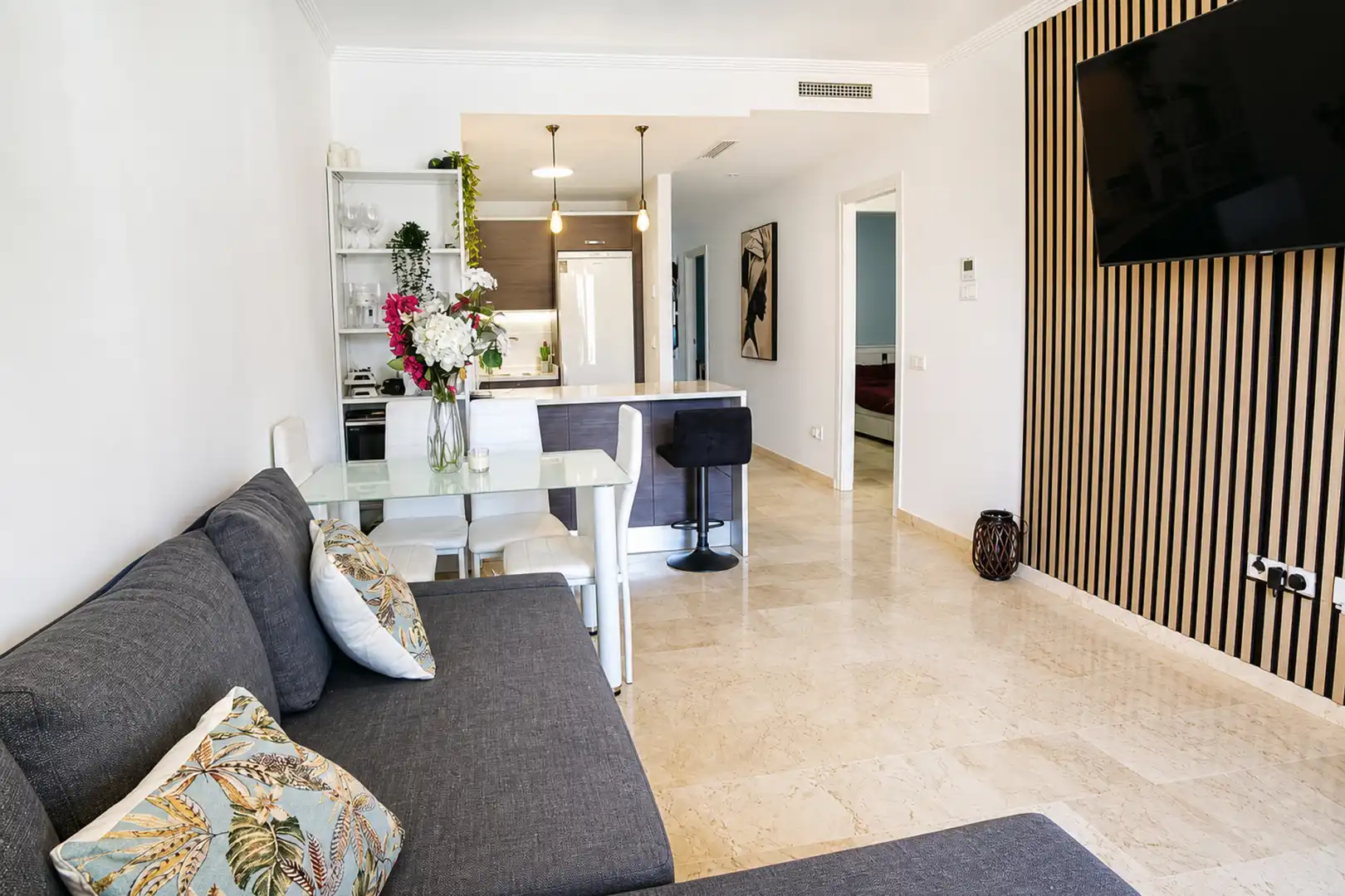 Living room of Ground floor for sale in Manilva  with Air Conditioner, Terrace and Swimming Pool