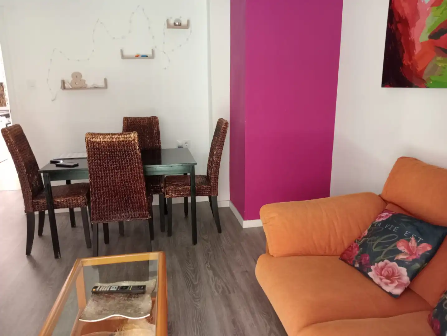 Dining room of Flat for rent in Valencia  with Parquet flooring, Furnished and Oven