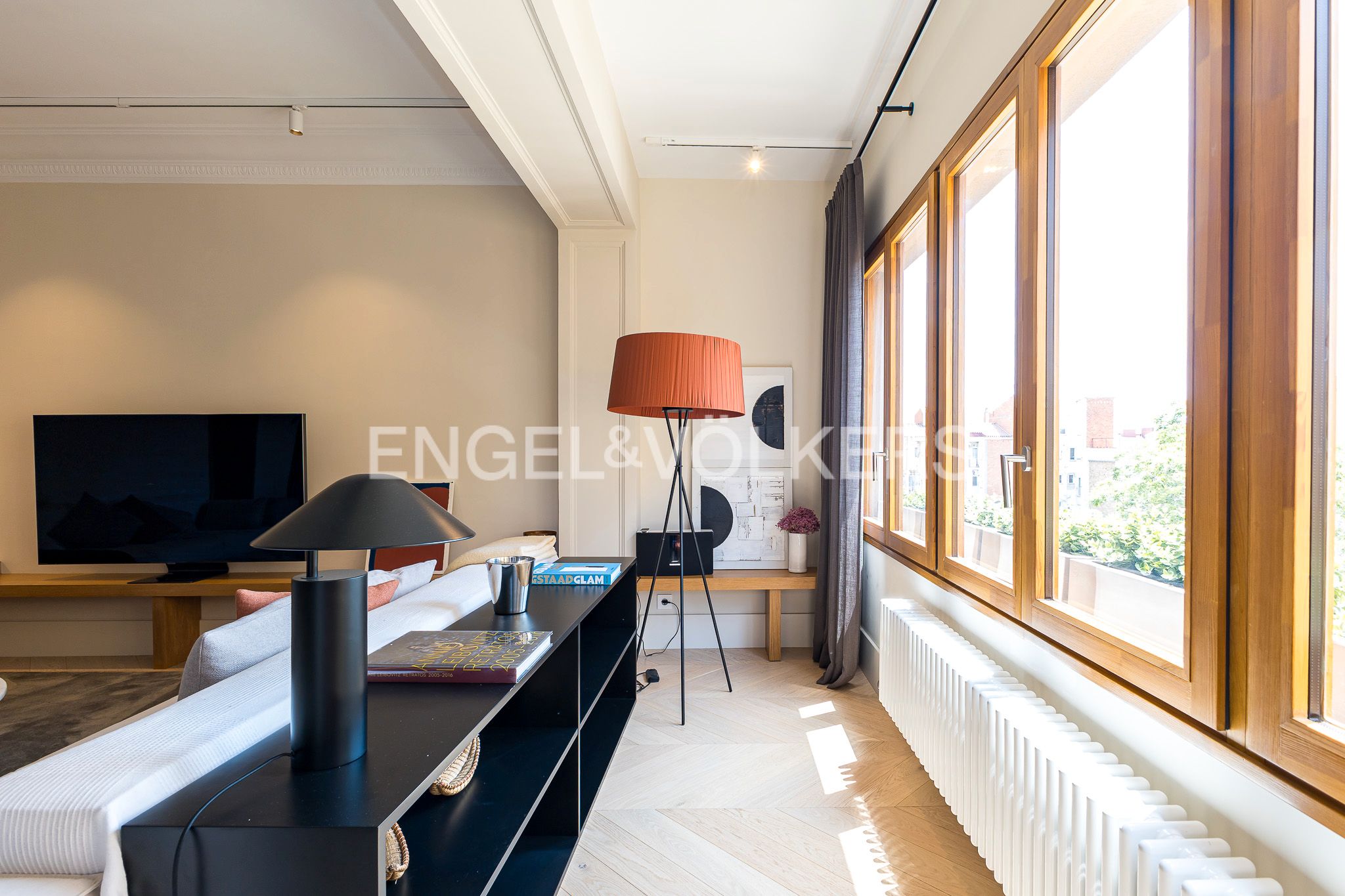 Sala d'estar de Apartament en venda en  Barcelona Capital amb Aire condicionat, Calefacció i Parquet