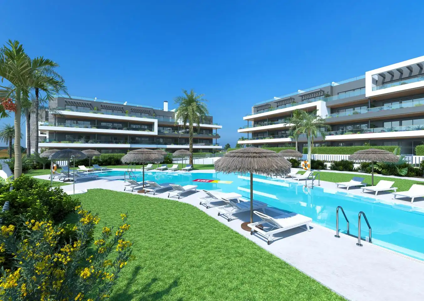 Außenansicht von Haus oder Chalet zum Verkauf in Torrevieja mit Klimaanlage, Privatgarten und Terrasse