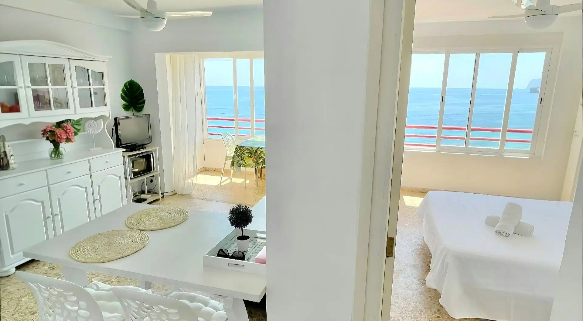 Schlafzimmer von Wohnungen zum Verkauf in Calpe / Calp mit Klimaanlage, Terrasse und Möbliert