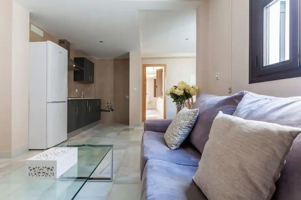 Sala d'estar de Apartament de lloguer en Sevilla amb Aire condicionat, Calefacció i Moblat