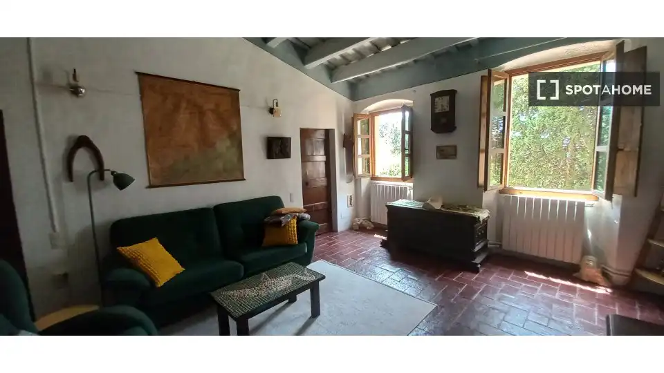 Living room of Flat for share in Teià  with Air Conditioner, Heating and Furnished