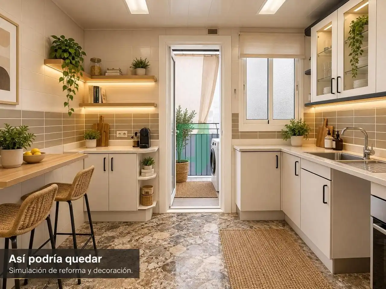 Kitchen of Flat for sale in Badalona  with Air Conditioner and Balcony