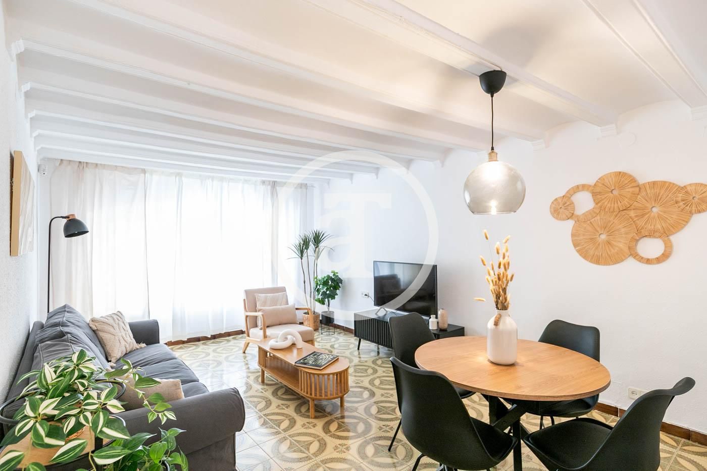 Sala d'estar de Pis de lloguer en  Barcelona Capital amb Moblat, Forn i Rentadora