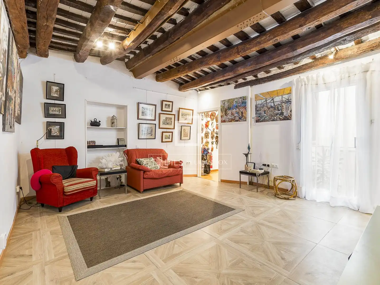 Sala de estar de Piso en venta en Barcelona con Calefacción, Terraza y Balcón