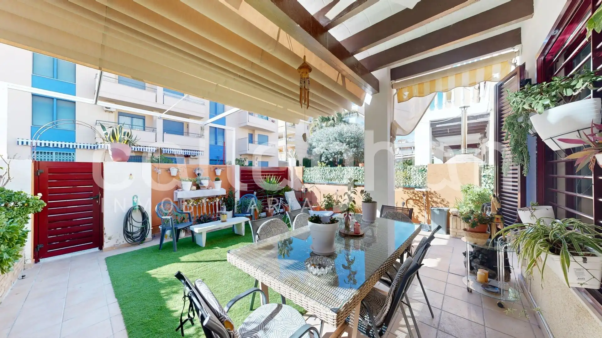 Terrasse von Einfamilien-Reihenhaus zum Verkauf in Canet d'En Berenguer mit Klimaanlage, Heizung und Privatgarten
