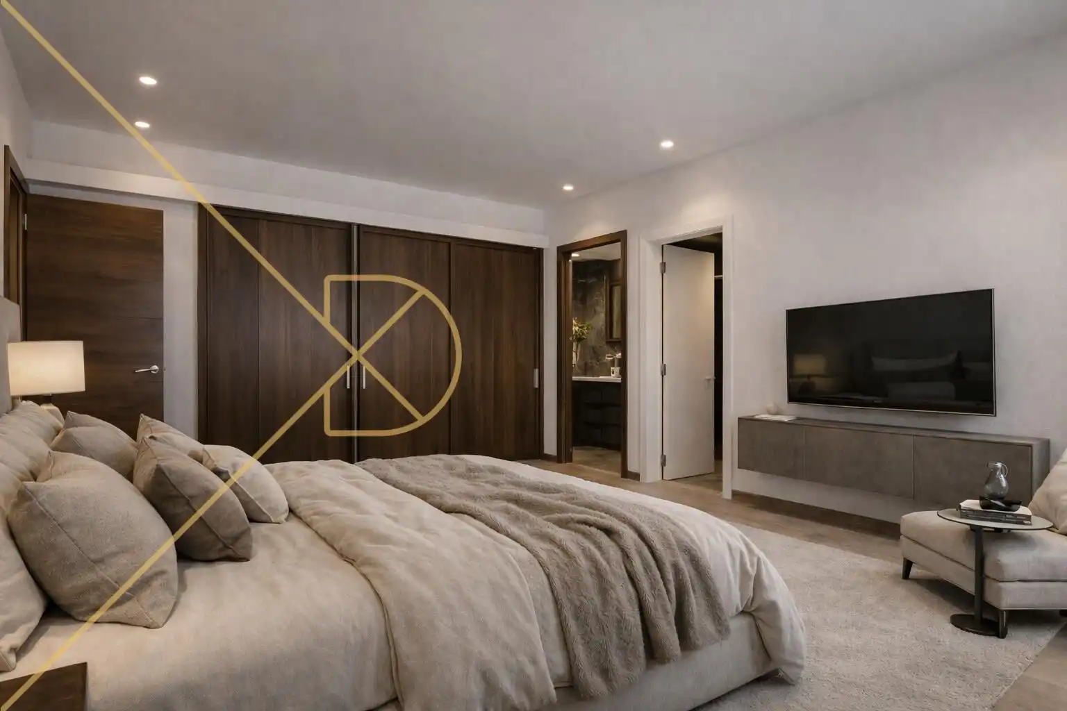 Schlafzimmer von Wohnung zum Verkauf in Barcelona mit Heizung, Privatgarten und Parkett