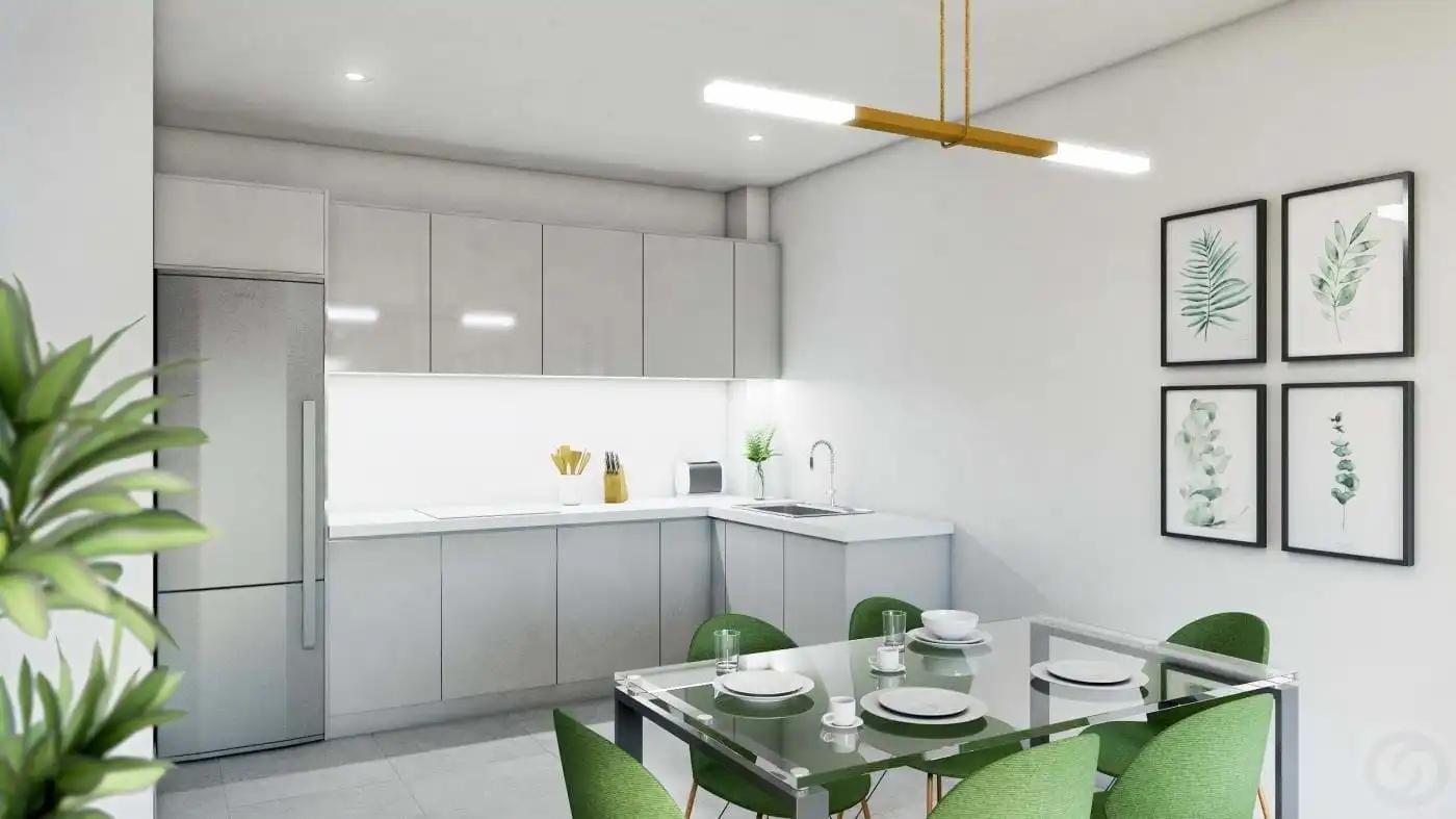 Kitchen of Flat for sale in Fuengirola  with Air Conditioner, Private garden and Swimming Pool