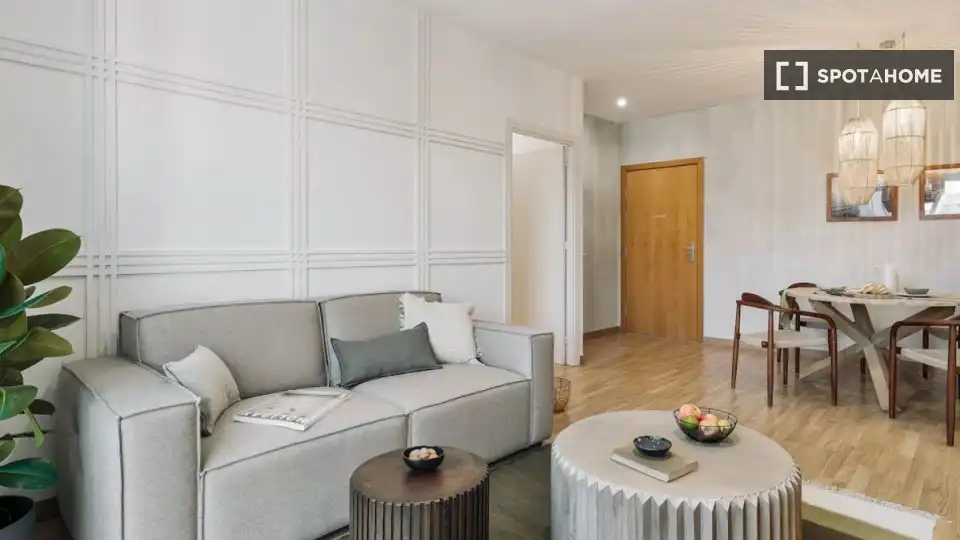 Sala d'estar de Apartament per a compartir en Barcelona amb Aire condicionat, Terrassa i Moblat