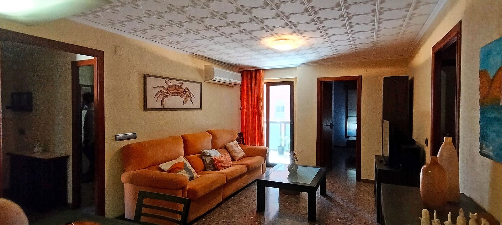 Sala de estar de Piso en venta en Castellón de la Plana / Castelló de la Plana con Aire acondicionado, Amueblado y Balcón