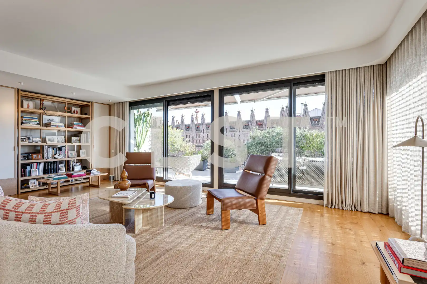 Wohnzimmer von Dachboden zur Miete in Barcelona mit Klimaanlage, Heizung und Parkett