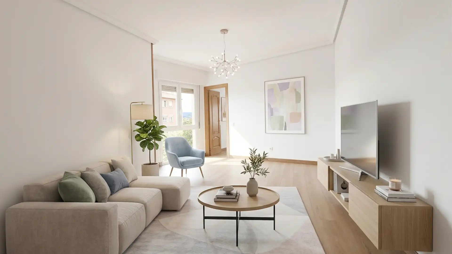 Living room of Flat for sale in  Logroño  with Heating, Parquet flooring and Balcony