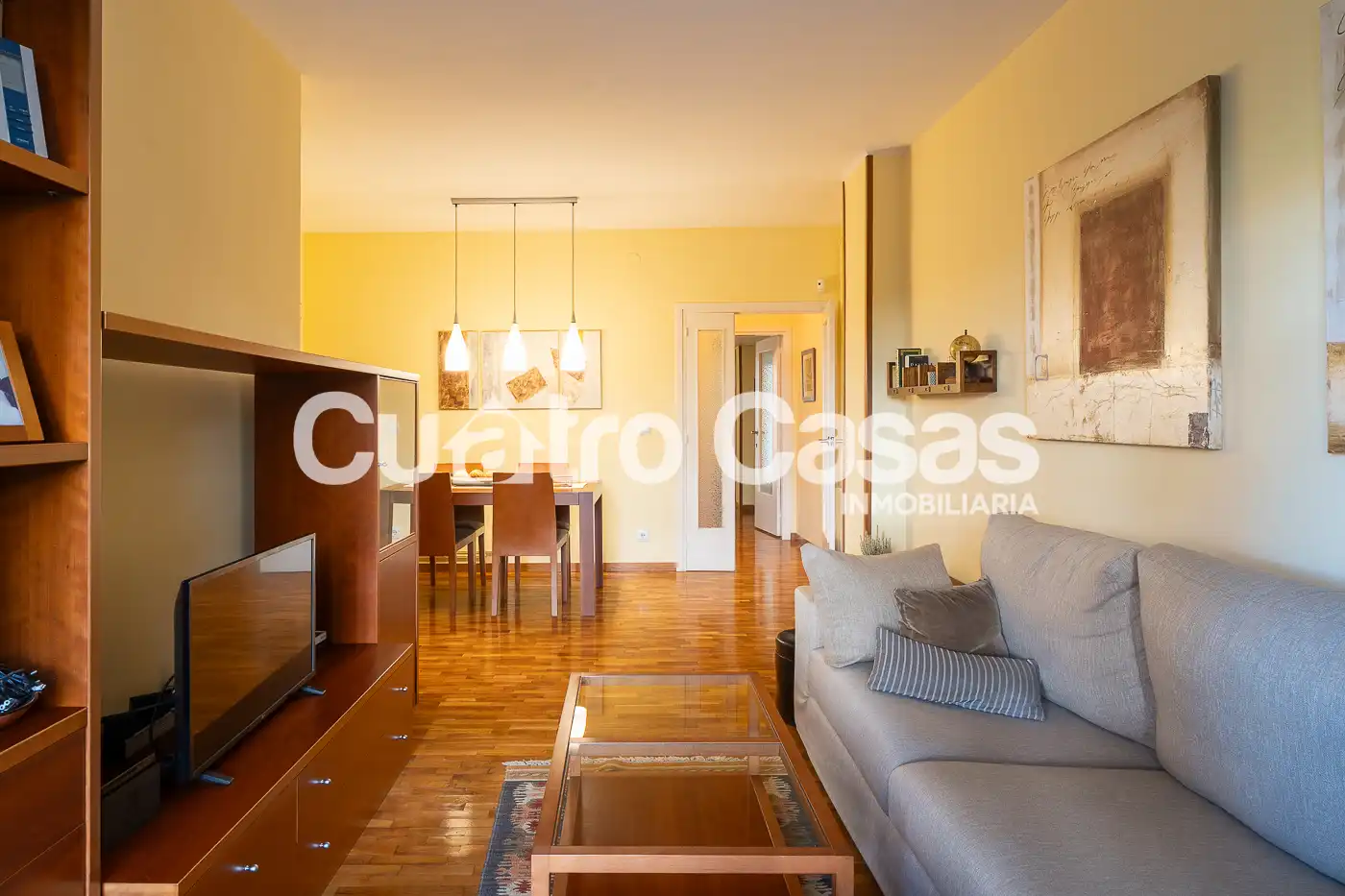 Sala d'estar de Pis en venda en Barcelona amb Aire condicionat, Calefacció i Parquet