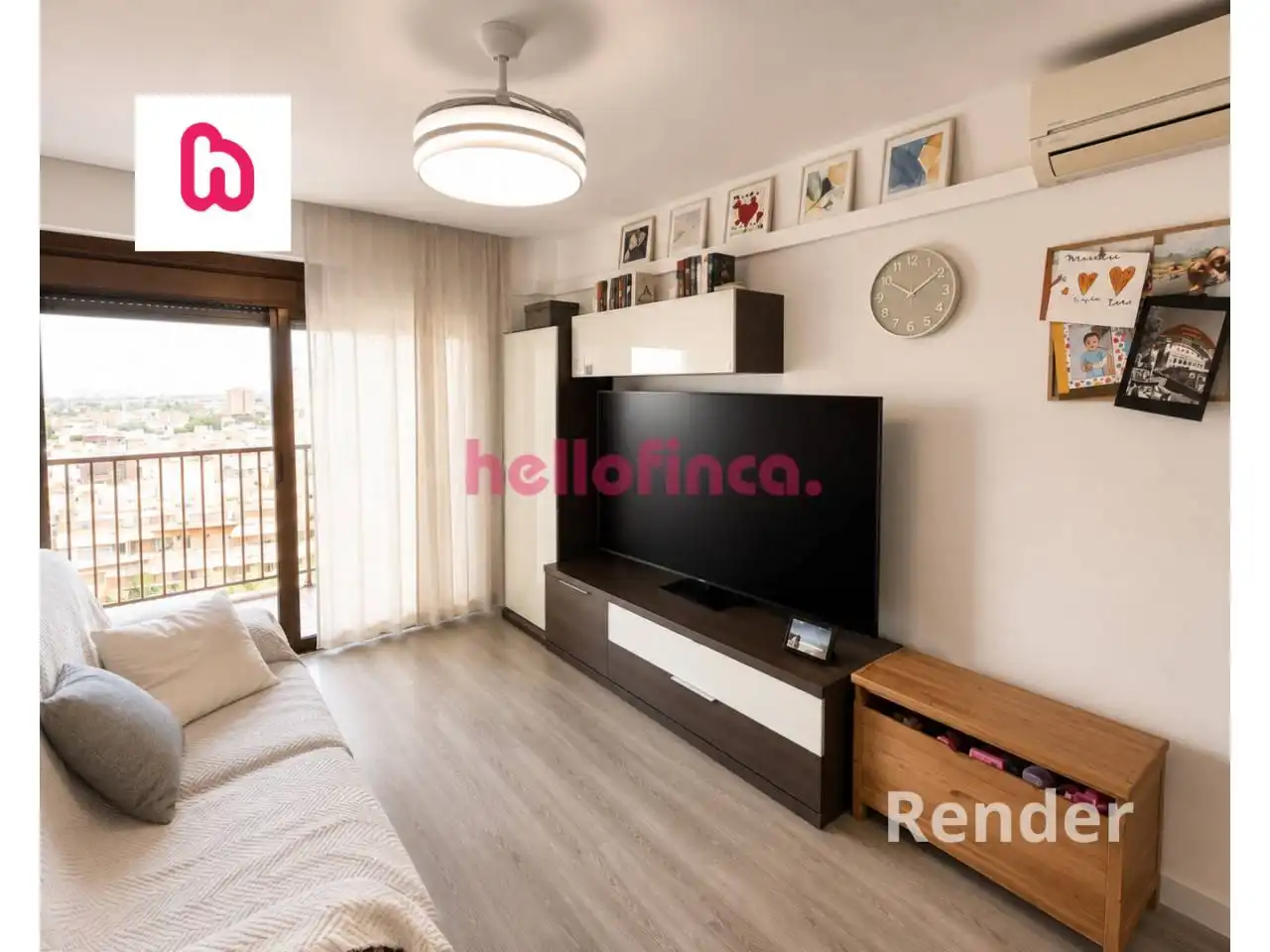 Living room of Flat for sale in Sant Boi de Llobregat  with Air Conditioner, Heating and Parquet flooring