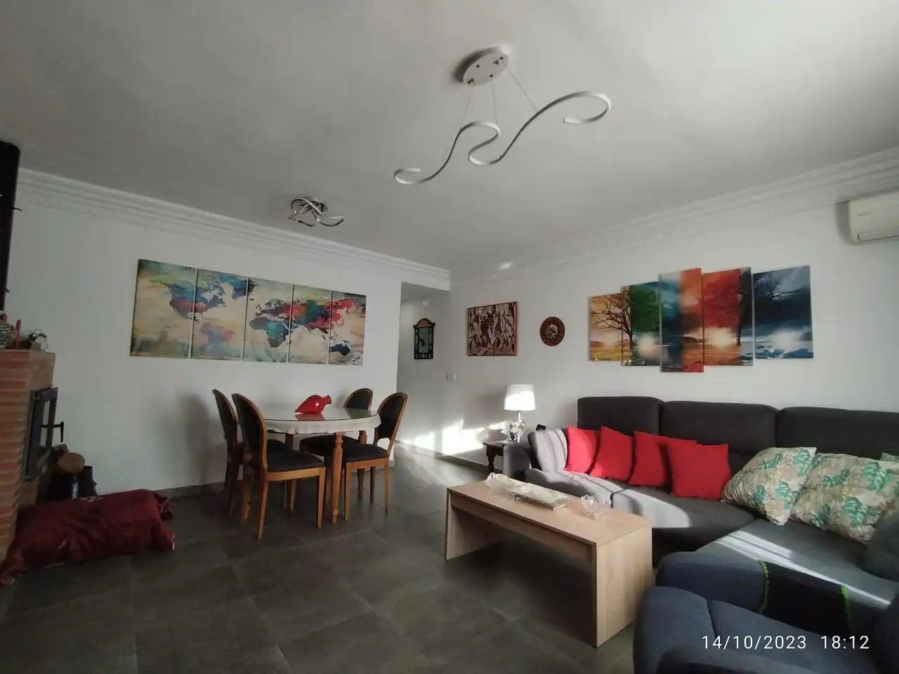 Sala de estar de Casa o chalet en venta en Alagón del Río con Aire acondicionado