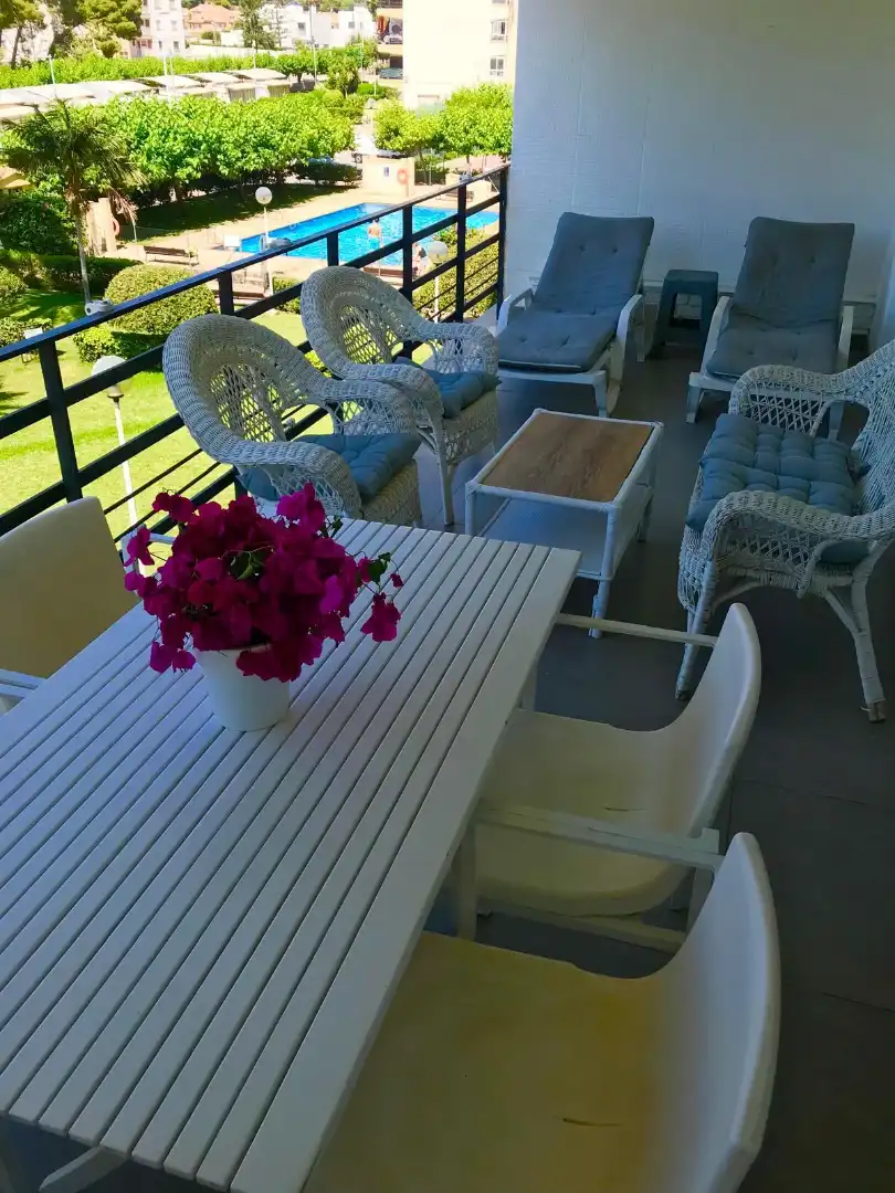 Terrassa de Apartament en venda en Benicasim / Benicàssim amb Parquet, Moblat i Rentadora