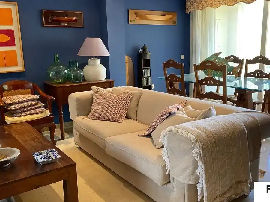 Wohnzimmer von Wohnung zur Miete in Jávea / Xàbia mit Klimaanlage, Privatgarten und Schwimmbad