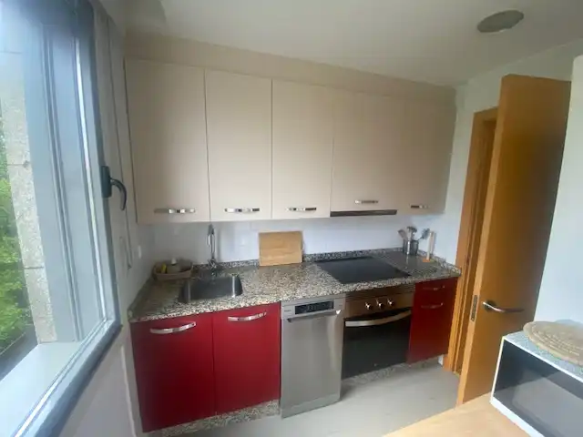 Cocina de Apartamento en venta en Baiona con Calefacción, Parquet y Terraza