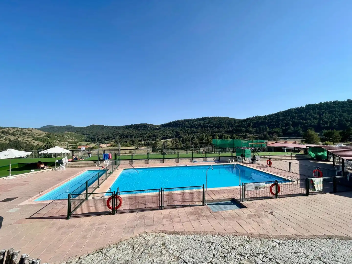Swimming pool of Flat for rent in Alcalá de la Selva  with Heating, Terrace and Storage room