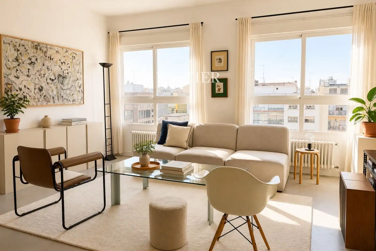 Living room of Duplexes for rent in  Madrid Capital  with Air Conditioner and Heating