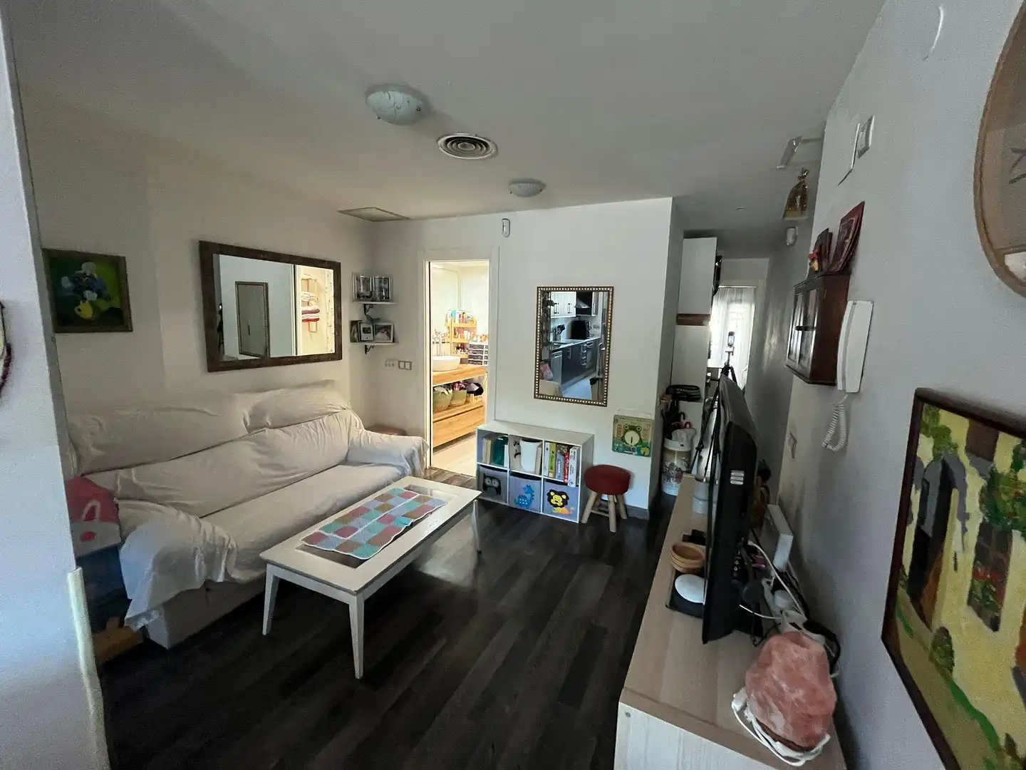 Sala de estar de Planta baja en venta en Els Pallaresos con Aire acondicionado, Parquet y Terraza