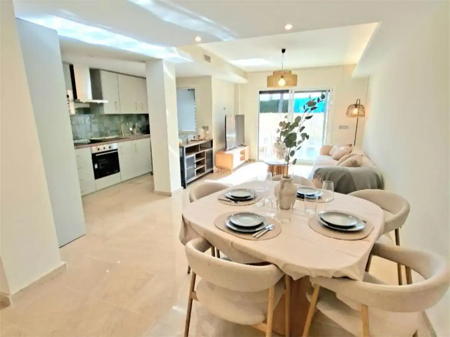 Dining room of Flat for sale in Manilva  with Air Conditioner and Swimming Pool