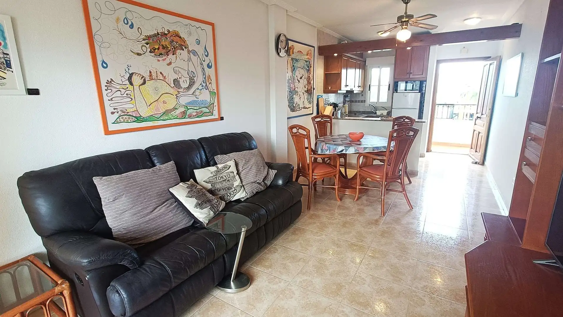 Sala d'estar de Apartament en venda en Orihuela amb Jardí privat, Moblat i Balcó