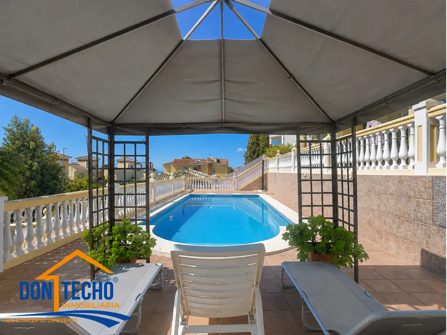Schwimmbecken von Haus oder Chalet zum Verkauf in Rincón de la Victoria mit Klimaanlage, Heizung und Privatgarten