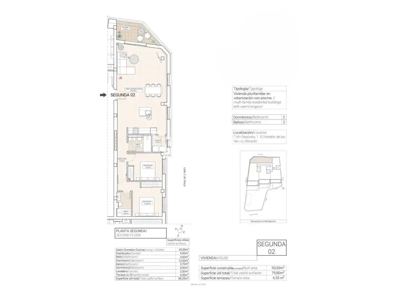Wohnungen zum Verkauf in Hondón de las Nieves / El Fondó de les Neus mit Heizung, Terrasse und Abstellraum