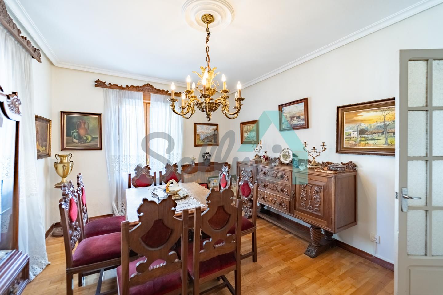 Dining room of Flat for sale in Langreo  with Heating, Parquet flooring and Terrace