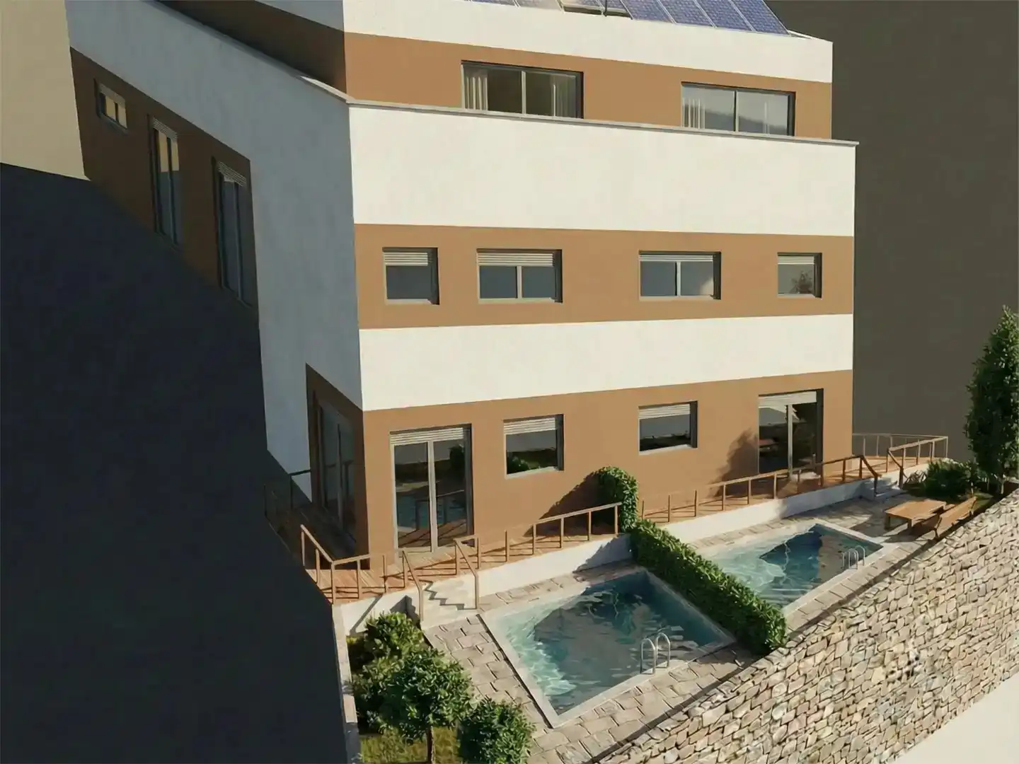 Vista exterior de Pis en venda en Terrassa amb Aire condicionat, Piscina i Balcó