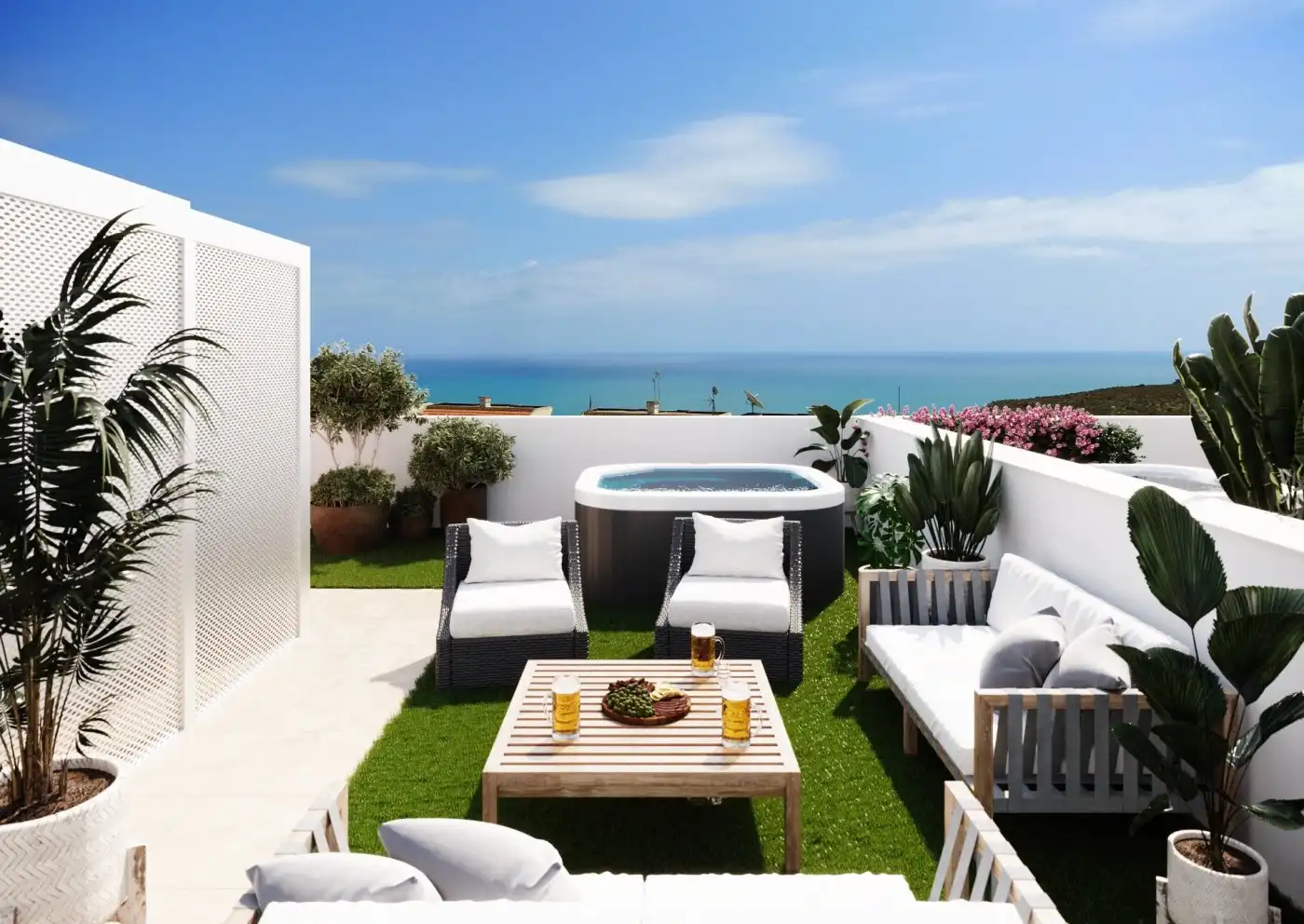 Terraza de Apartamento en venta en Santa Pola con Aire acondicionado, Calefacción y Jardín privado